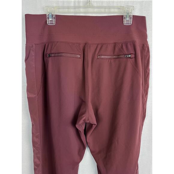 Athleta Pants Venice Velvet Stripe Joggers Burgundy Athleisure Travel Athletic - Picture 4 of 6